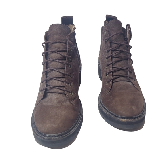 Eileen Fisher Club Suede Lace Up WedgeChelsea Boots Size 6 - Picture 3 of 7